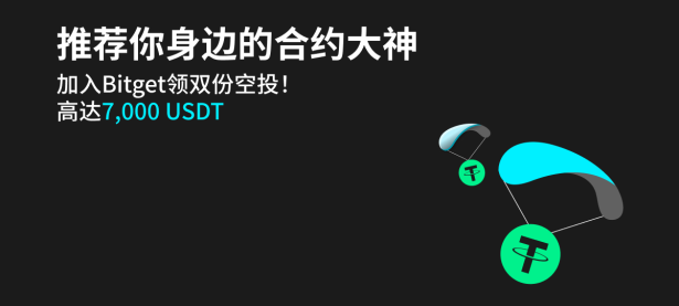 推荐你身边的合约大神，加入Bitget领双份空投！高达7,000 USDT